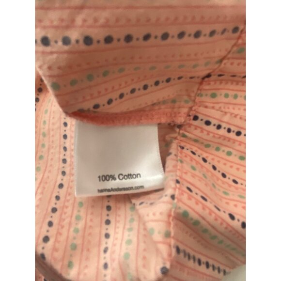 Hanna Andersson Poplin Tunic Dress Pink pattern flutter sleeves 120 Girls Size 8 - Picture 7 of 8